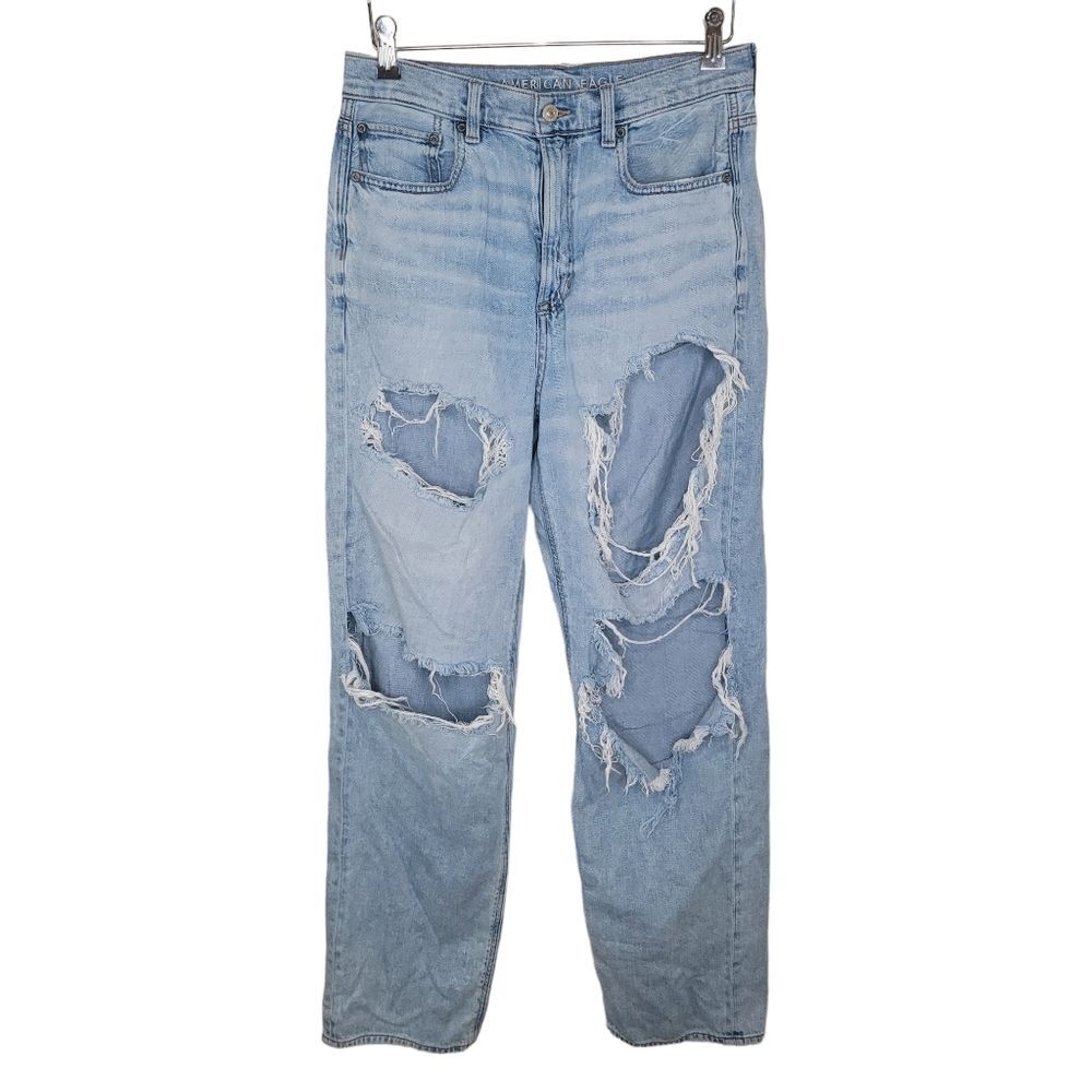 American Eagle Highest Rise Baggy ripped denim jeans size 10
